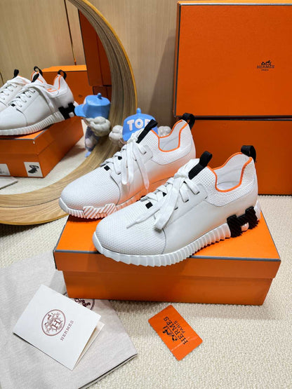 DEPART SLIP-ON SNEAKER IN WHITE KNIT AND CALFSKIN