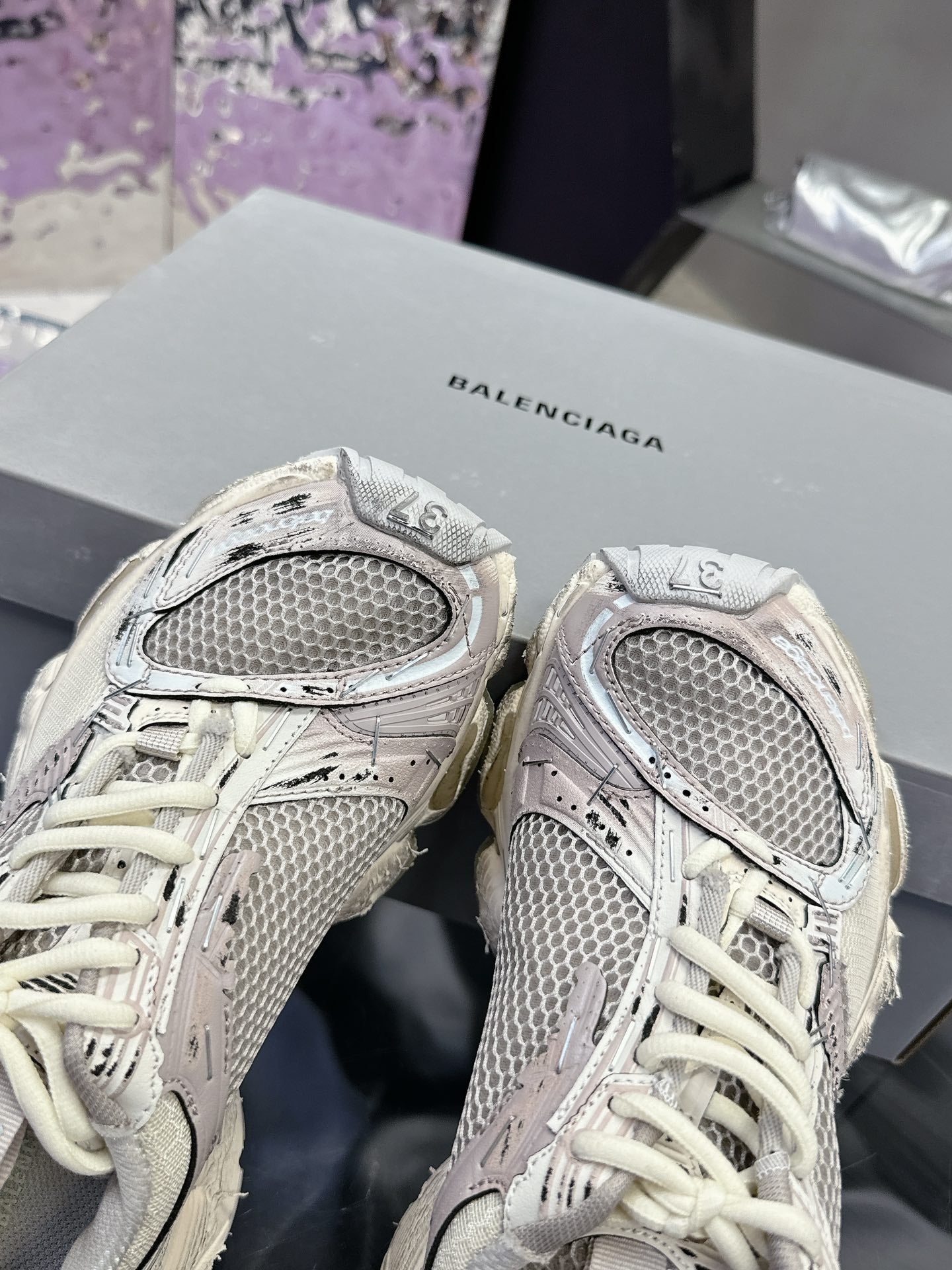 STAPLER SNEAKER IN BEIGE AND GREY POLYURETHANE AND POLYESTER