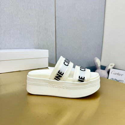 WHITE BLOCK SLIDE MESH NYLON AND TEXT WITH JACQUARD