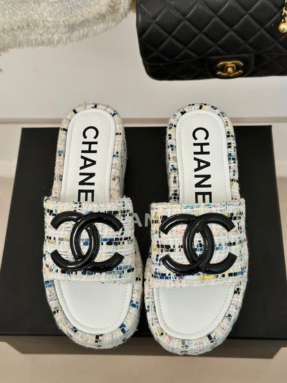 CLASSIC SLIPPERS THICK SOLE IN MULTICOLOR TWEED