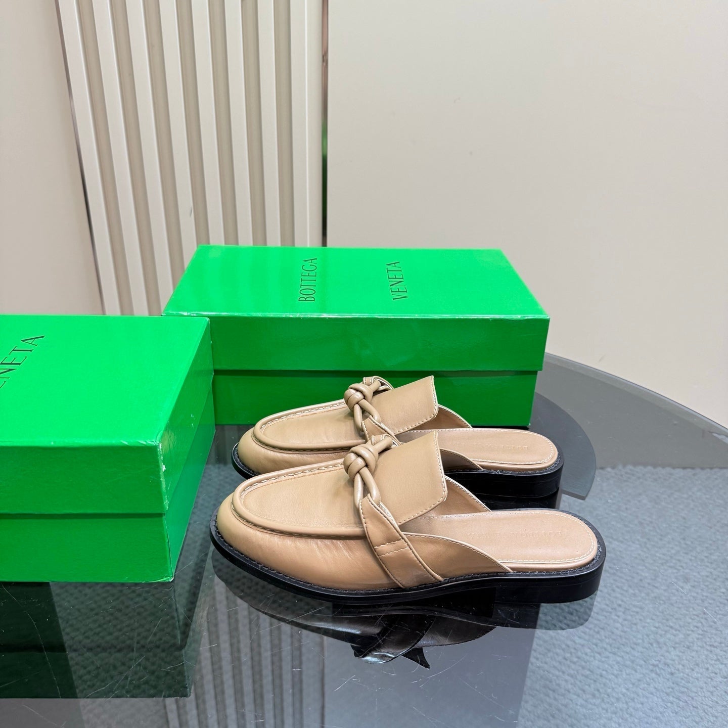 ASTAIRE MULE IN LIGHT BROWN CALFSKIN