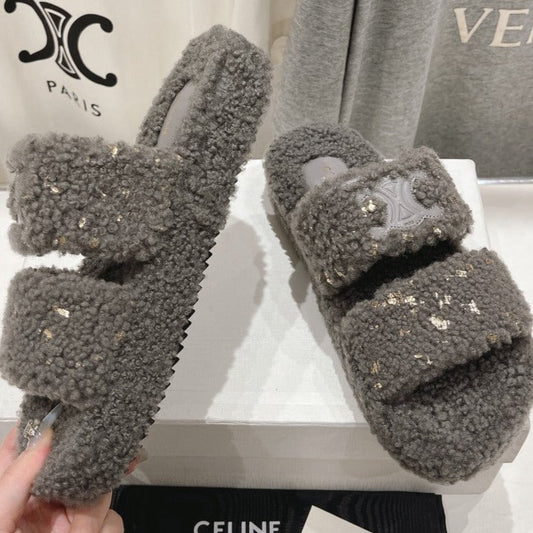 DAD SANDALS FOSSIL GRAY PURE SHEEP WOOL