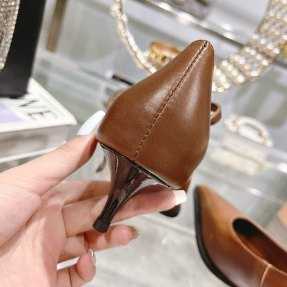 Slingback Shoes Chestnut Beads