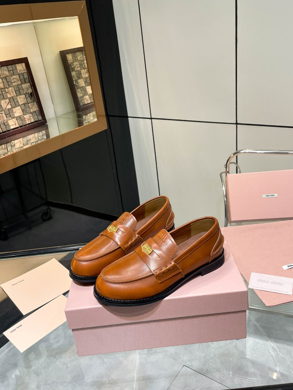 PENNY LOAFERS IN BRONZE BROWN CALFSKIN